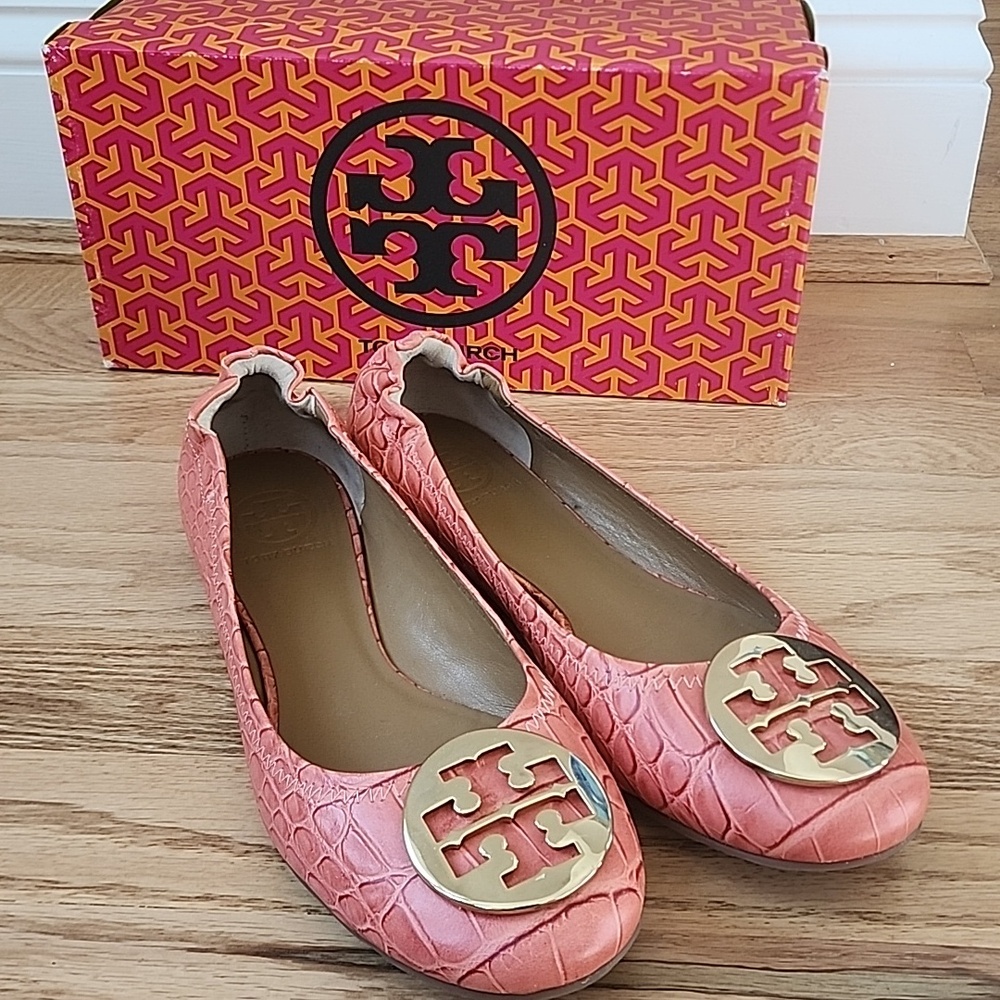 Tory Burch Leather Logo Flats